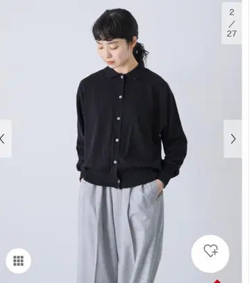 카구레 코튼 폴로 니트 가디건