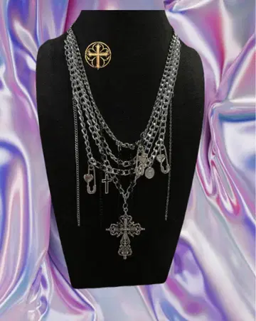 안전 핑 모티브 Handmade y2k/Fgrunge/Necklace