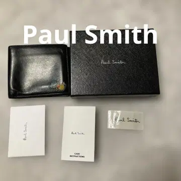 Paul Smith 블랙 가죽 접이식 지갑 박스 포함
