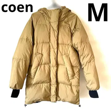 coen 황토색 후드 부착 다운 자켓 M 사이즈