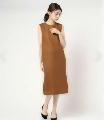 에스트네이션 일본제 울 원피스 38 카멜 브라운
