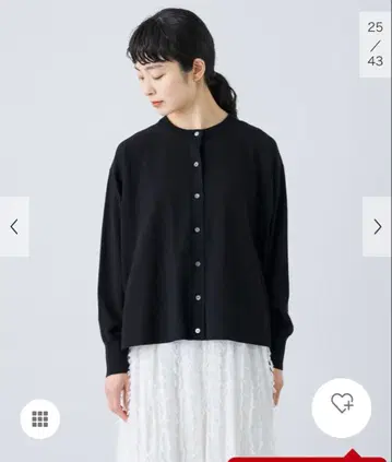 카구레 하이 게이지 코튼 크루넥 가디건