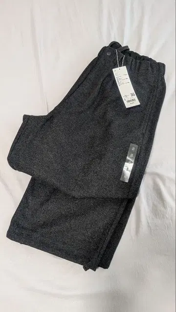 UNIQLO U 브러쉬드 맨투맨 와이드 팬츠 S 다크 그레이