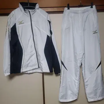 미즈노 윈드브레이커 상하의 세트 브레스서모 혼 화이트/네이비