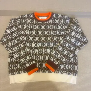 MUVEIL 핑 체인 패턴 스웨터 38