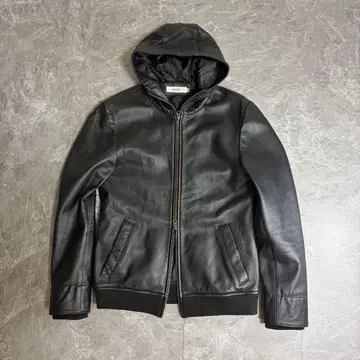 DETAILS 디테일즈 가죽 라이더 자켓 후드티 양가죽