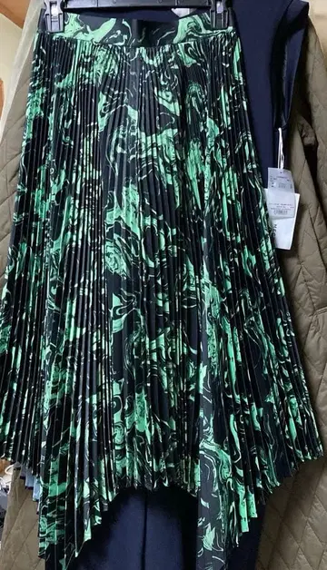 메르시 마블 무늬 플리츠 롱 스커트 택 포함 새상품