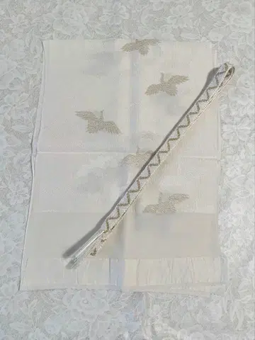 66 포멀 예복용 순수 실크 오비 장식 천 허리띠 세트