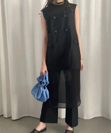 MEDI JACKET DOCKING SHEER SET UP 블랙 M