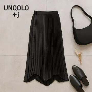 온라인 한정판 유니클로 +J 플리츠 랩 롱 스커트 76 새상품