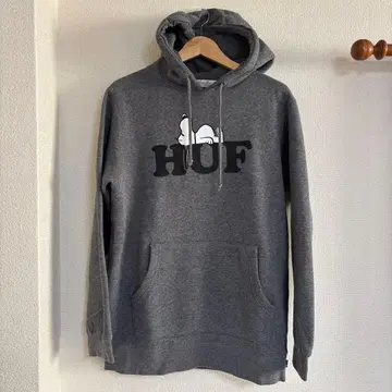 HUF x 스누피 하프 그레이 후드티 캐릭터 콜라보 M