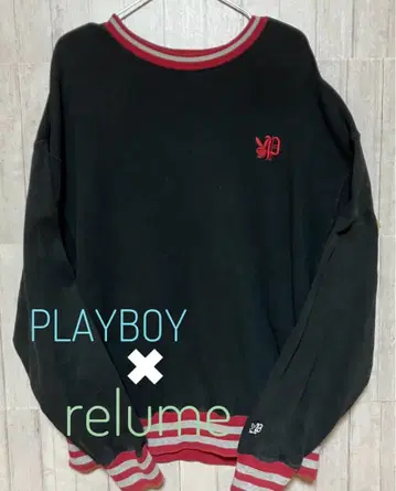 PLAYBOY x relume 맨투맨 트레이닝복 자수 로고 콜라보