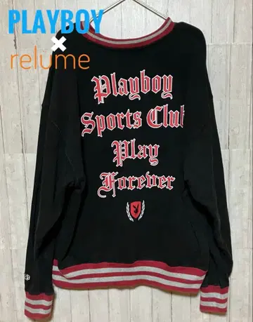 PLAYBOY x relume 맨투맨 트레이닝복 자수 로고 콜라보