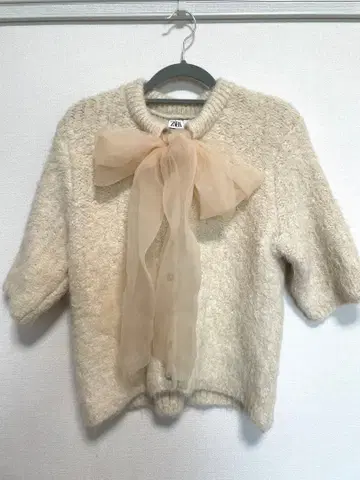 ZARA 오간자 리본 블라우스