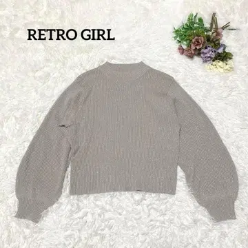 a1161 [레트로걸] 긴팔 니트탑 라메 F 퍼프 슬리브 심플