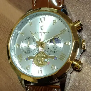 크로노그래프 손목시계 문페이즈 방수 축광