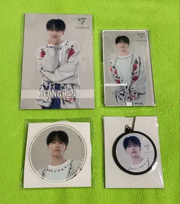 SEVENTEEN 정한 제일복권 스마트폰 스탠드 캔뱃지 등 4종 세트