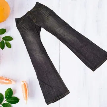 청바지 G 스트레이트 데님 청바지 데님 블랙 M 빈티지 구제 의류