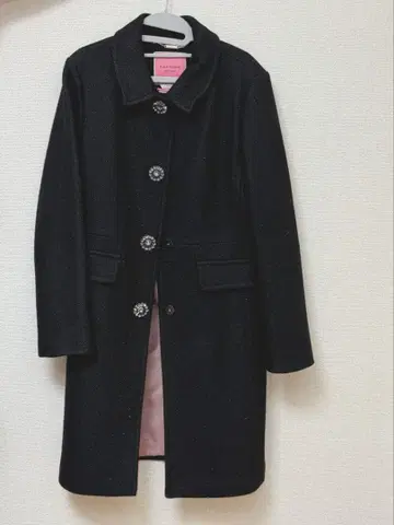 kate spade 블랙 라메 롱 코트