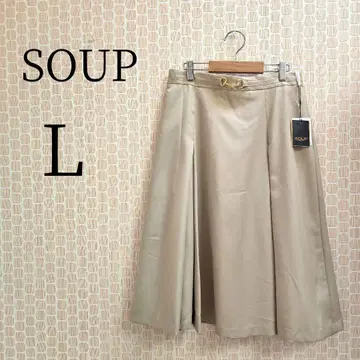 [ SOUP ] 미사용 택 포함 비트 포함/플레어 스커트/L/베이지