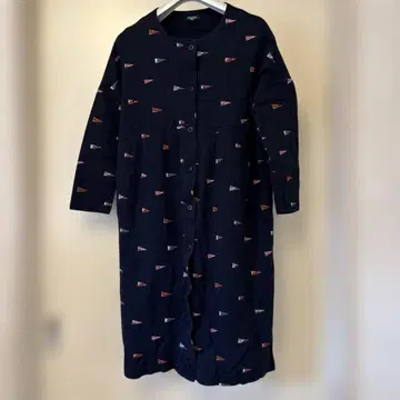 Marble SUD 네이비 버튼 롱 원피스