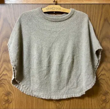 나카가와 마사시치 상점 레이어드 판초 케이프 니트 알파카 울 가디건