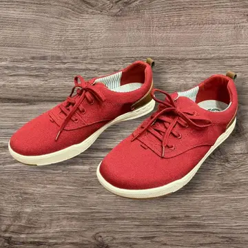 49S3 새상품급/26cm/클락스 Clarks 스니커즈 캔버스 빨간색