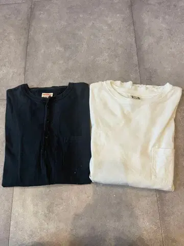 GLADHAND&CO 롱T 2장 세트 글래드밴딩 데미지 가공