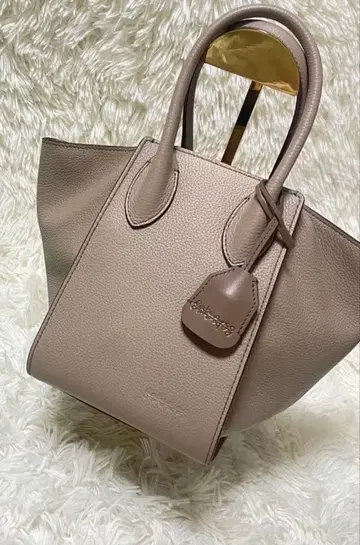 RABEANCO 천연 가죽 소가죽 핸드백 베이지