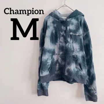 레어 Champion [ M ] 타이다이 후드티 그레이 블루 챔피온