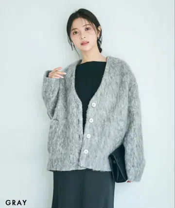 [ HARUKA DESIGN ] V넥 모헤어 샤기 자켓