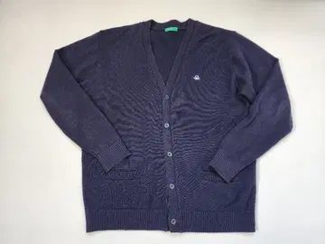 [베네통] 긴팔 네이비 니트 가디건