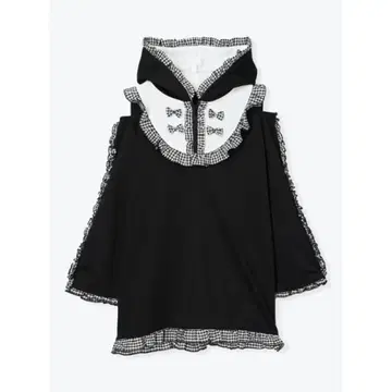 토끼 귀 체크 저지 후드티 노에미 NOEMIE 블랙 컬러 블랙