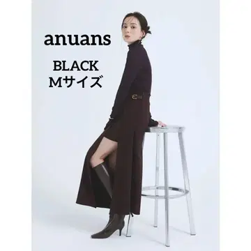 anuans ( 아뉴앙스 ) 비대칭 레이어드 스커트 BLACK