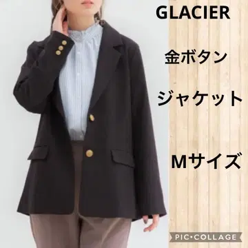 GLACIER 싱글 버튼 루즈 테일러드 자켓 M 사이즈 네이비 골드 버튼