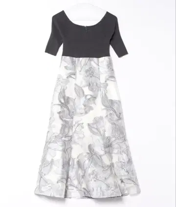 머큐리 듀오 꽃무늬 자카드 코르셋 도킹 니트 원피스