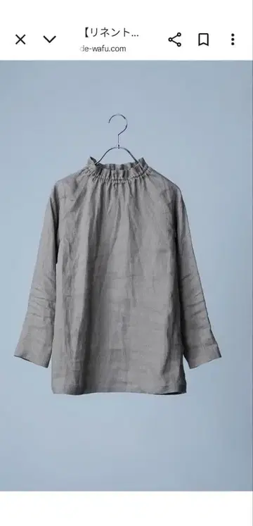 wafu 린넨 프릴 터틀넥 셔츠