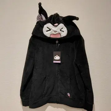 [택 포함 새상품] 산리오 쿠로미 Kuromi 보아 지퍼 후드티 M