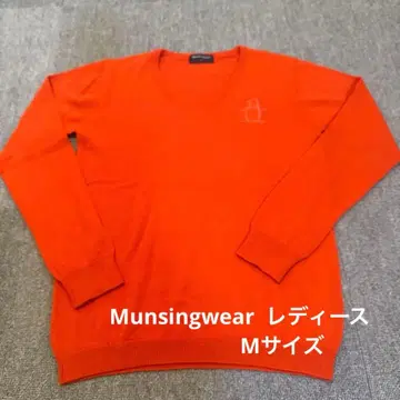Munsingwear 오렌지 V넥 스웨터 M