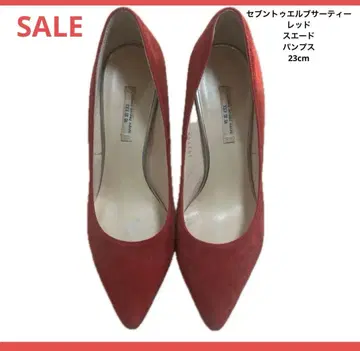 선착순 세븐틴투엘브서티 레드 스웨이드 하이힐