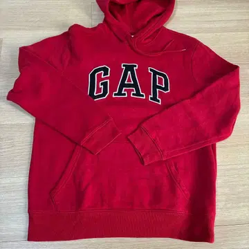 GAP 빨간색 후드 부착 후드티 S