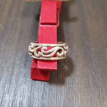 실버 장식적 스와르 패턴 반지