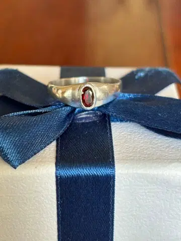 실버 925 루비 반지 10호