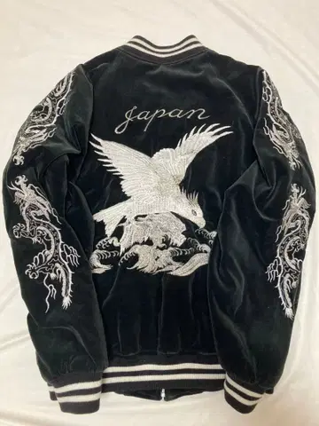 요코스카 오더제 일본제 스카잔 독수리와 용 자수 블랙