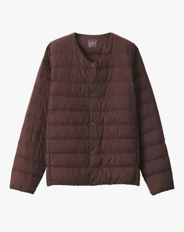 무인양품 남성용 경량 다운 노카라 자켓 (정전기 방지 안감) ~ 보르도