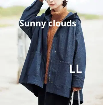 [ Sunny clouds ] 데님 풍미 하프 코트 LL 나츄란
