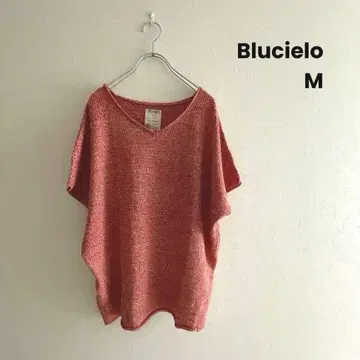 Blucielo 블루체로 빨간색 반팔 니트탑 아크릴 니트 M