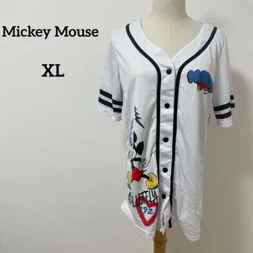 해외 구제 의류 Mickey Mouse 베이스볼 셔츠 반팔 T셔츠 XL