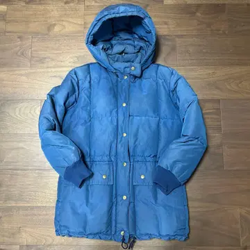 후드 부착 파랑 다운 자켓