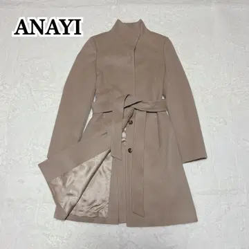 ANAYI 아나이 스탠드 카라 코트 캐시미어 울 베이지